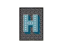 Load image into Gallery viewer, Personalised Dotted Print Wall Art- Mega Initial