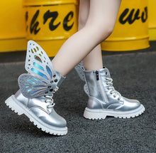 Load image into Gallery viewer, KIDS BUTTERFLY BOOTS - BLACK