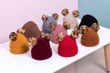 Load image into Gallery viewer, KIDS CUSTOM POM POM BEANIE- BLACK