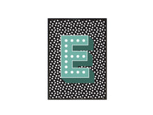 Load image into Gallery viewer, Personalised Dotted Print Wall Art- Mega Initial