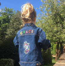 Load image into Gallery viewer, KIDS CUSTOM SHEARLING DENIM JACKET