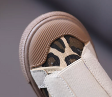 Load image into Gallery viewer, KIDS CUSTOM PATCH SNEAKERS- Black leopard canvas