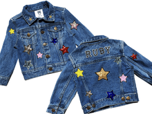 Load image into Gallery viewer, KIDS CUSTOM DENIM JACKET- Mega Edition Star Struck
