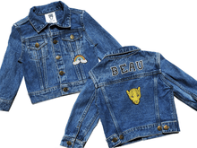Load image into Gallery viewer, KIDS CUSTOM DENIM JACKET- Classic Leopard