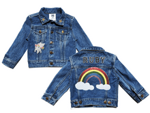 Load image into Gallery viewer, KIDS CUSTOM DENIM JACKET- Special Edition Over The Rainbow