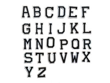Load image into Gallery viewer, TWINNING CUSTOM DENIM JACKETS- Basic Black White Alphabet