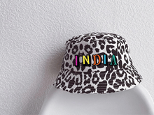 Load image into Gallery viewer, KIDS CUSTOM SUN HAT- WHITE LEOPARD CANVAS